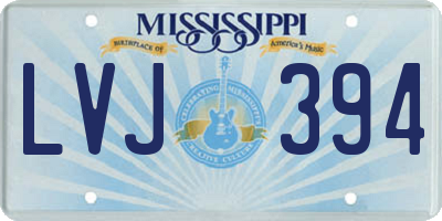 MS license plate LVJ394