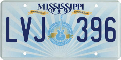 MS license plate LVJ396