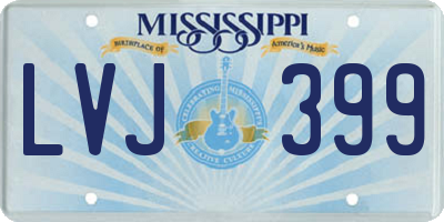 MS license plate LVJ399