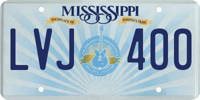 MS license plate LVJ400