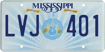 MS license plate LVJ401