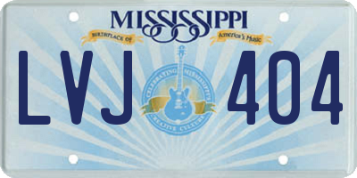 MS license plate LVJ404
