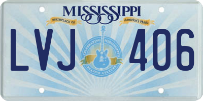 MS license plate LVJ406