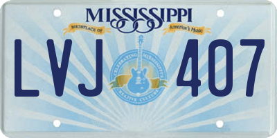 MS license plate LVJ407