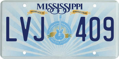 MS license plate LVJ409