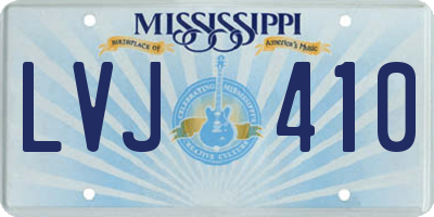 MS license plate LVJ410