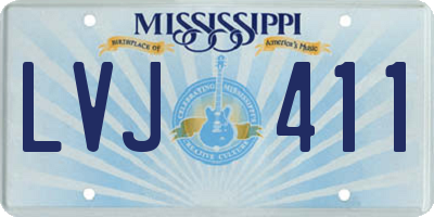 MS license plate LVJ411
