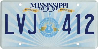 MS license plate LVJ412