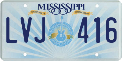 MS license plate LVJ416