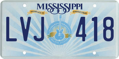 MS license plate LVJ418