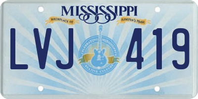 MS license plate LVJ419