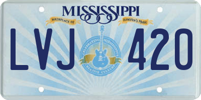 MS license plate LVJ420