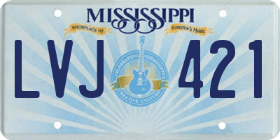 MS license plate LVJ421