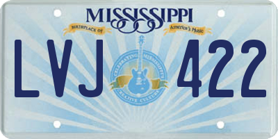 MS license plate LVJ422
