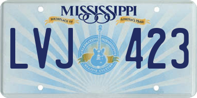 MS license plate LVJ423