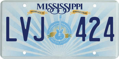 MS license plate LVJ424