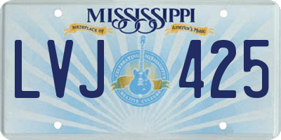 MS license plate LVJ425