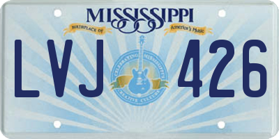 MS license plate LVJ426