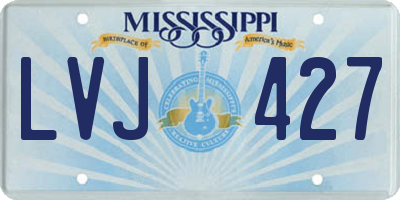 MS license plate LVJ427
