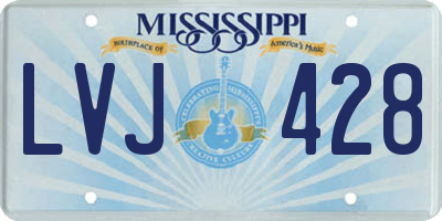 MS license plate LVJ428