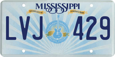 MS license plate LVJ429