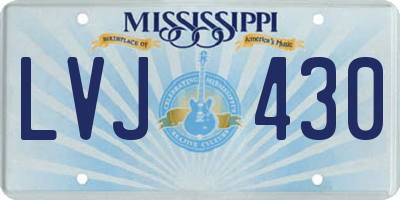 MS license plate LVJ430