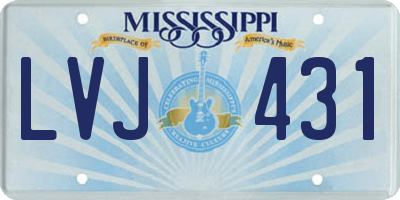 MS license plate LVJ431