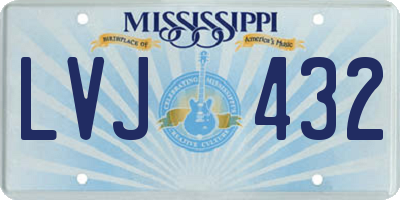 MS license plate LVJ432