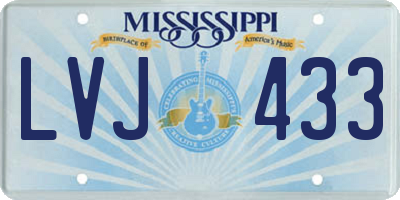 MS license plate LVJ433