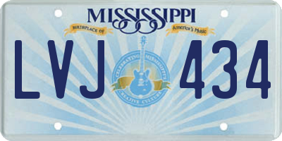 MS license plate LVJ434