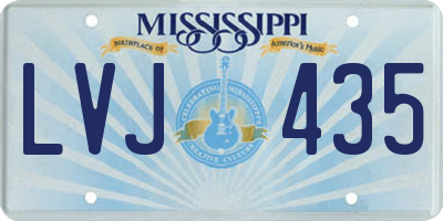 MS license plate LVJ435