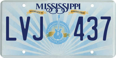 MS license plate LVJ437