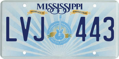 MS license plate LVJ443