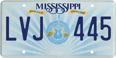 MS license plate LVJ445