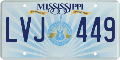 MS license plate LVJ449