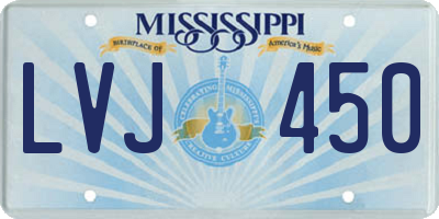 MS license plate LVJ450