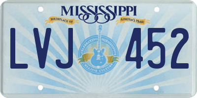 MS license plate LVJ452