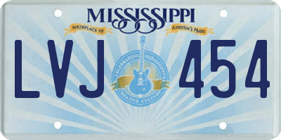 MS license plate LVJ454
