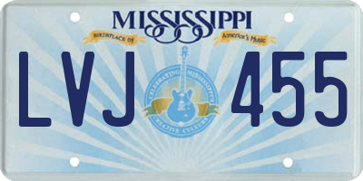MS license plate LVJ455