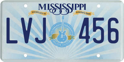 MS license plate LVJ456
