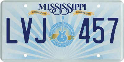 MS license plate LVJ457