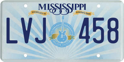 MS license plate LVJ458