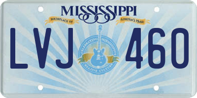 MS license plate LVJ460