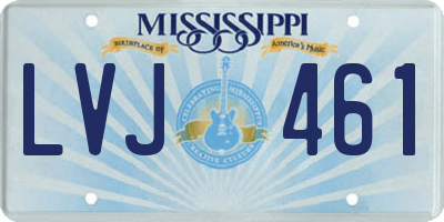 MS license plate LVJ461