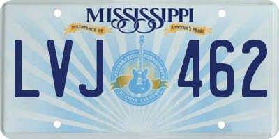MS license plate LVJ462