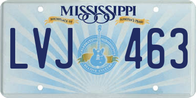 MS license plate LVJ463