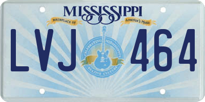 MS license plate LVJ464
