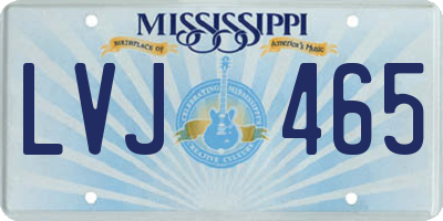 MS license plate LVJ465