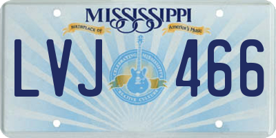 MS license plate LVJ466
