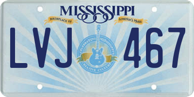 MS license plate LVJ467